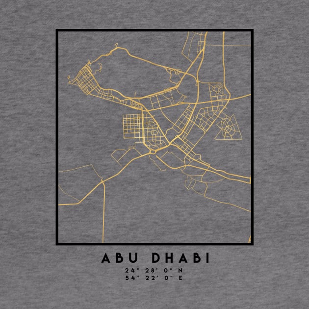 ABU DHABI CITY STREET MAP ART by deificusArt